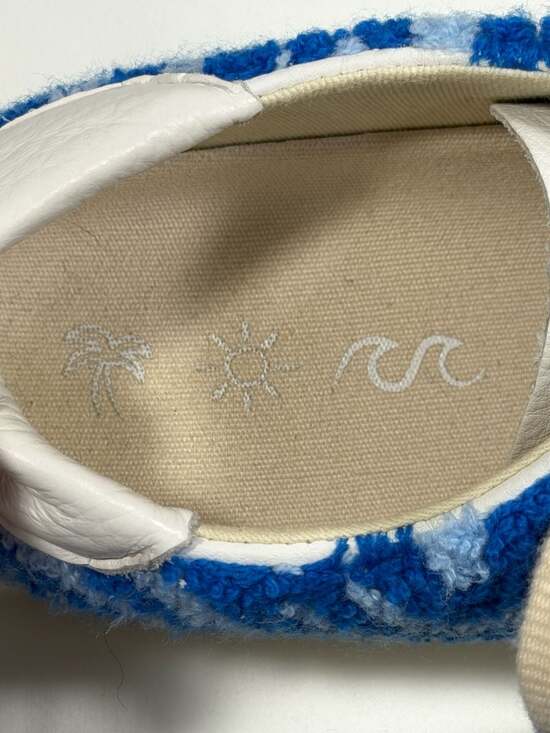 Soludos Ibiza Platform Psychedelic Spiral Leather Sneakers in Marine Blue - Picture 7 of 10